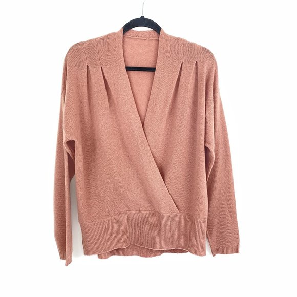 Frame Pink Criss Cross Cashmere Sweater 